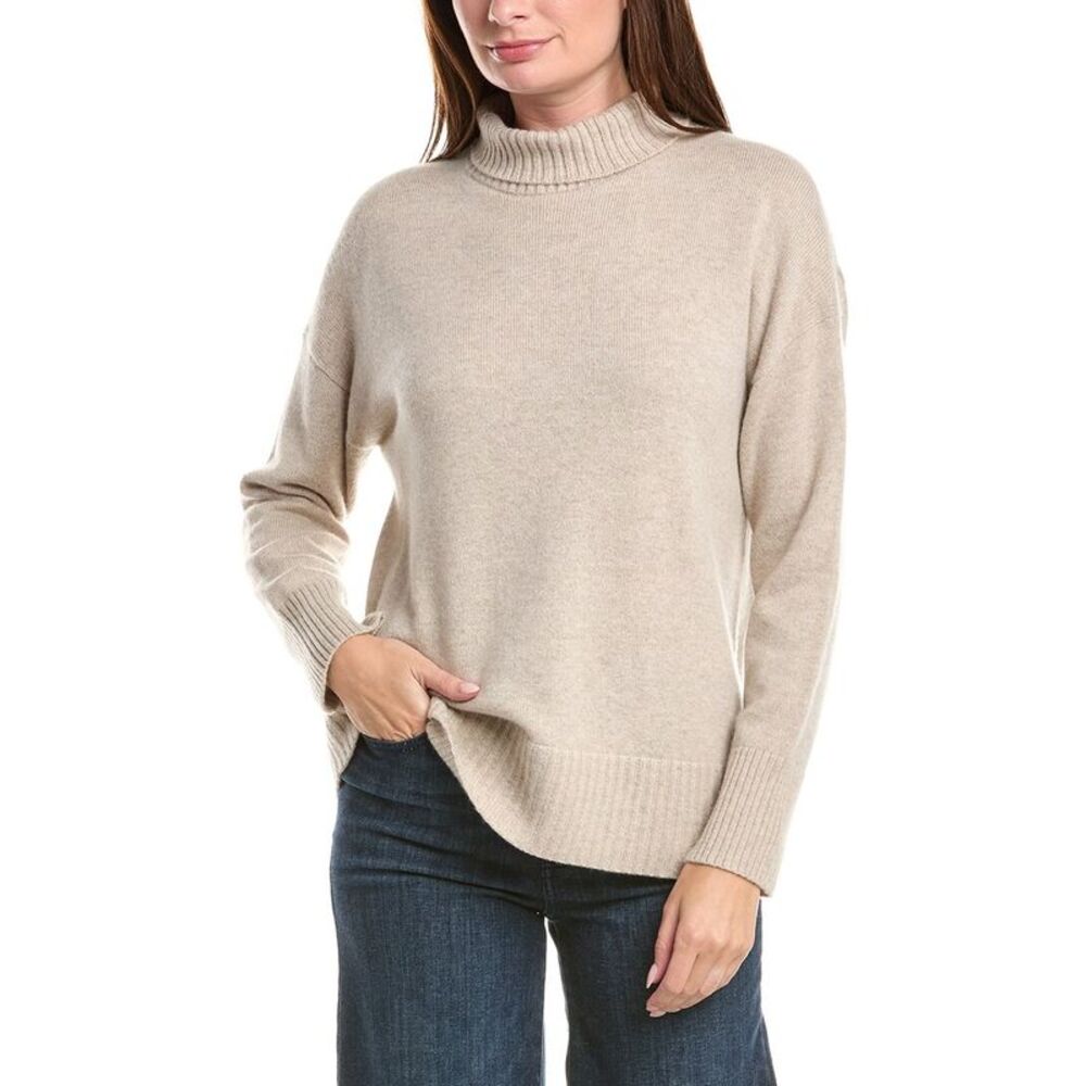 Lafayette 148 New York Womens  Stand-Collar Cashmere Sweater, Brown